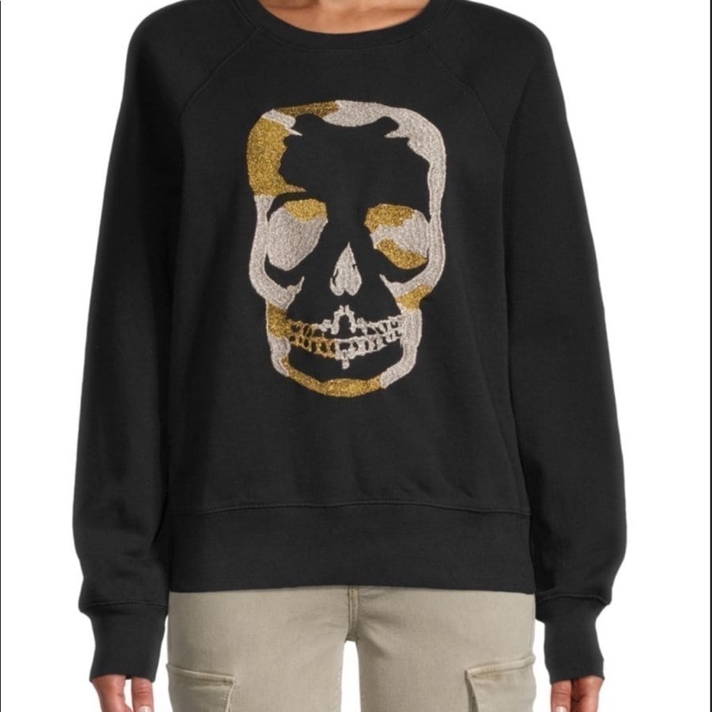 Zadig & Voltaire Skull Embroidery Sweatshirt Medium Black